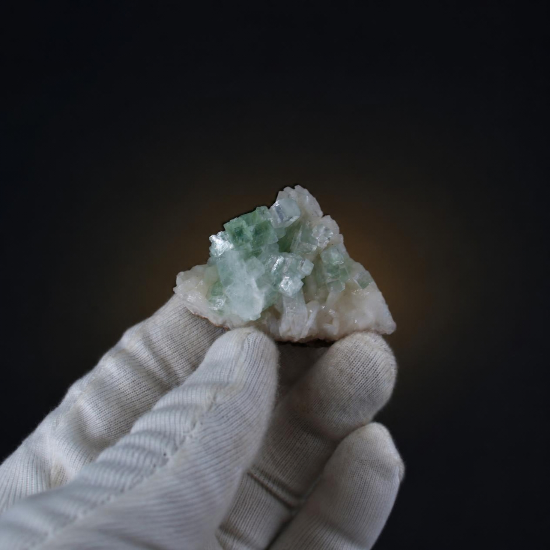Natural Green Apophyllite Stilbite Heulandite Crystal Lot – 32 PCS – India