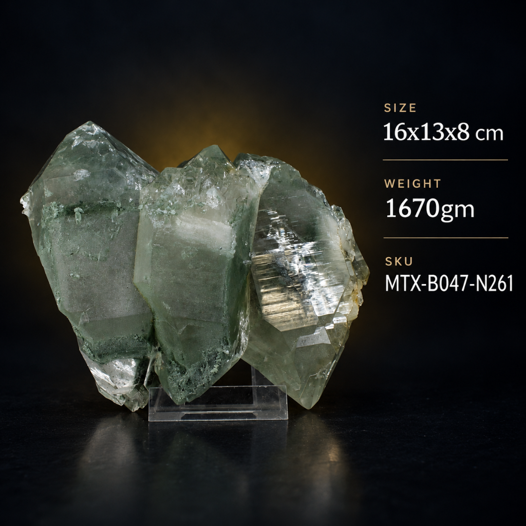 Green Chlorite Himalayan Quartz Crystal Natural Mineral Specimen India