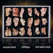 Natural Orange Stilbite with Heulandite Crystal Lot – 18 PCS – Mineral Specimens from India