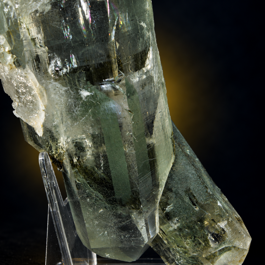 Green Chloritized Quartz Crystals · 1850 g · 22 × 10 × 10 cm · India