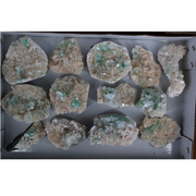 Natural Green Apophyllite with Stilbite &amp; Heulandite Crystal Lot – 13 PCS – Mineral Specimens from India
