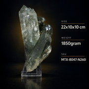 Green Chloritized Quartz Crystals · 1850 g · 22 × 10 × 10 cm · India