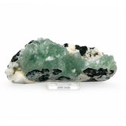 Green Apophyllite Crystalline Crust on Dark Rock Matrix | 390 g | 15 × 6 × 4 cm