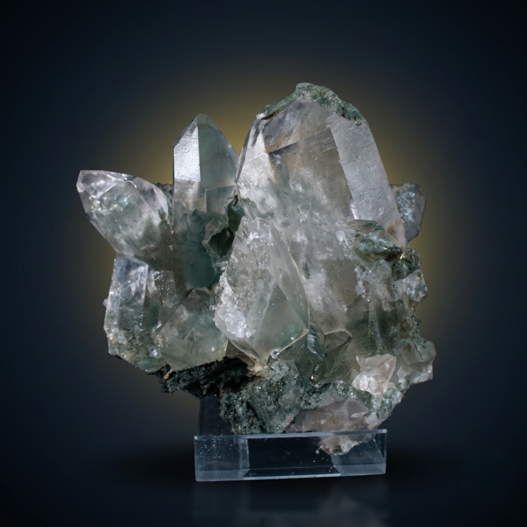 Natural Green Chlorite Himalayan Quartz Crystal – Mineral Specimen from India