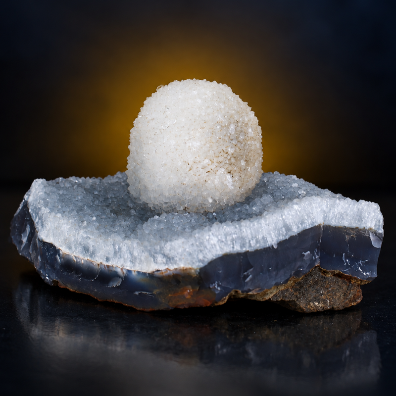 Quartz Spherical Drusy Aggregate — India | 230 g | 10 × 5 × 7 cm