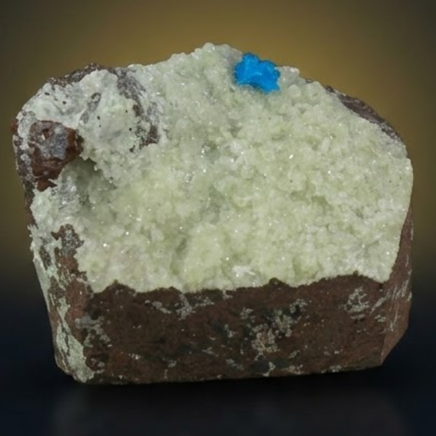 Blue Cavansite Crystal Aggregate on Pale Crystalline Matrix — India | 70 g | 4 × 4 × 3 cm