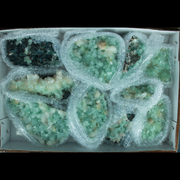 Natural Green Apophyllite, Stilbite with Heulandite Crystal Lot – 10 Pieces from India