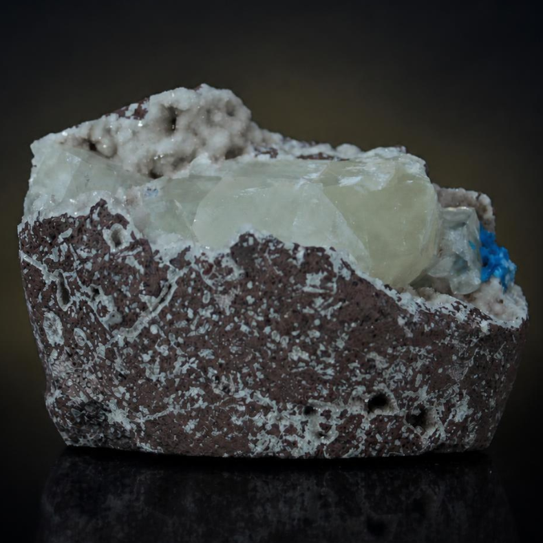Blue Cavansite Crystal Aggregate on Pale Crystalline Matrix — India | 240 g | 7 × 5 × 5 cm