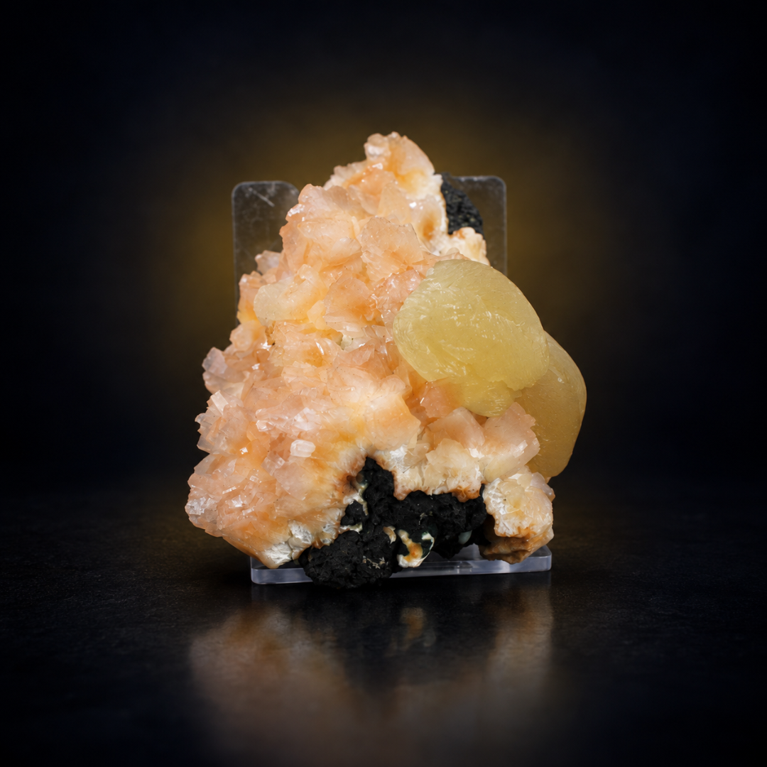 Natural Stilbite with Calcite Mineral Specimen – 90g