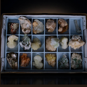 Mixed Natural Zeolite &amp Crystal Mineral Lot – Apophyllite Stilbite Calcite Heulandite &amp Scolecite