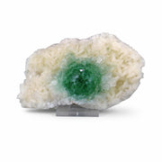 Natural Green Apophyllite with Stilbite Crystal Matrix Mineral Specimen from India 390 gm 13 × 8 × 3 cm