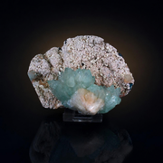 Natural Green Apophyllite with Heulandite  Mordenite Crystal Specimen – India