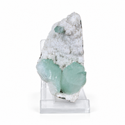 Natural Green Apophyllite with Stilbite on Matrix – 90 g