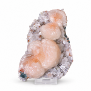 Natural Peach Pink Stilbite with White Apophyllite Crystal Cluster – 80 g
