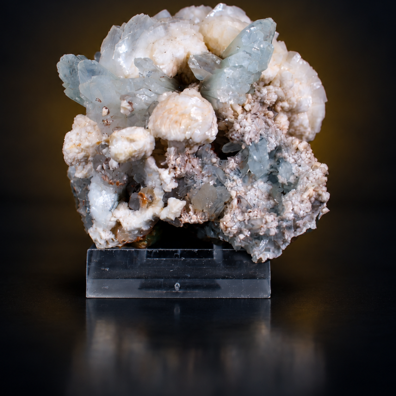 Green Apophyllite Tabular Crystal Group with Heulandite | 150 g | 7 × 6 × 5 cm