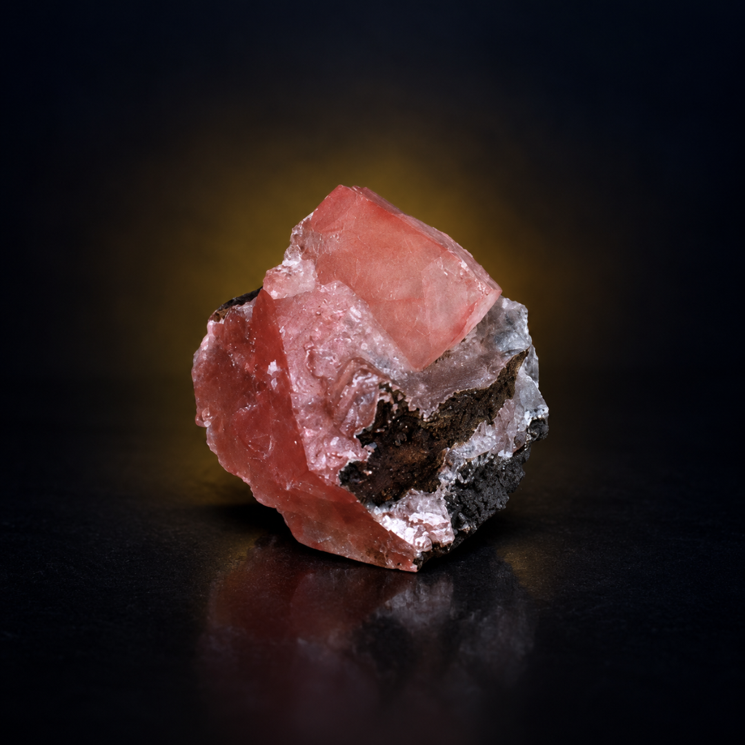 Natural Red Calcite Crystal Matrix Mineral Specimen from India