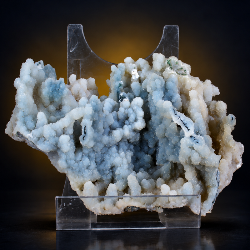 Blue Chalcedony Botryoidal Aggregate — India | 540 g | 15 × 9 × 7 cm
