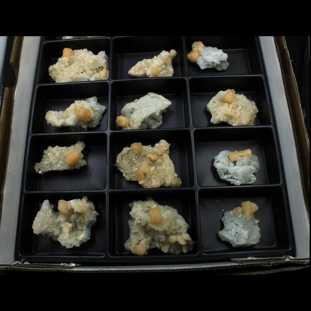 Natural Stilbite with Heulandite Crystal Lot – 18 PCS – Mineral Specimens from India