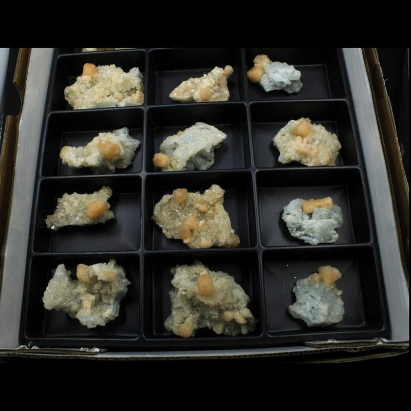 Stilbite with Heulandite Crystal Lot 18 PCS — India | 1400 g total | Avg. 6 × 5 × 4 cm