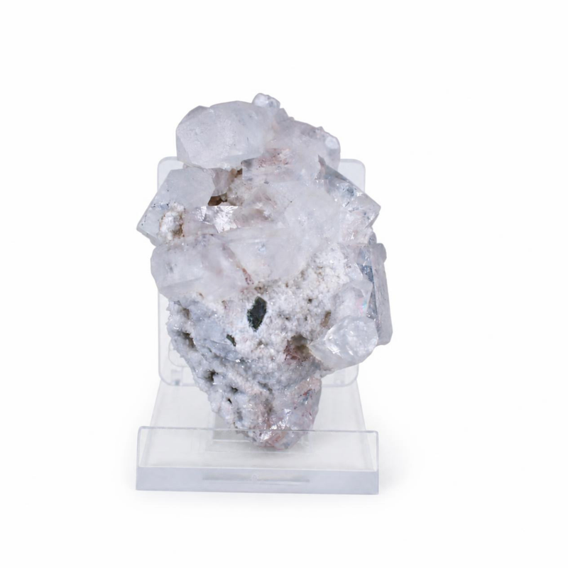 White Apophyllite Cluster on Quartz Matrix Natural Indian Mineral Specimen 7 × 4 × 4 cm | 80 g