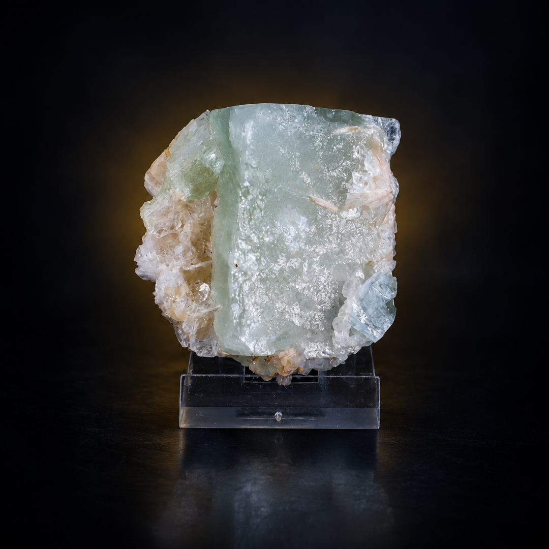 Natural Green Apophyllite with Heulandite Mineral Specimen – 90g