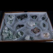 Natural Green Apophyllite with Scolecite Crystal Lot – 12 Pieces from India