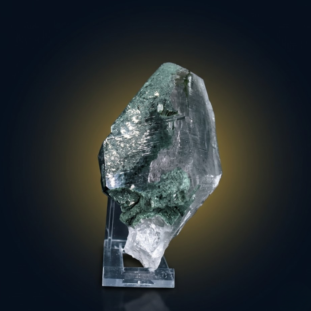 Natural Green Chlorite Himalayan Quartz Crystal – Mineral Specimen from India