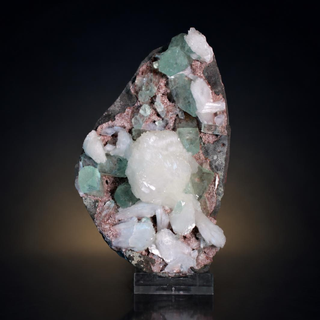 Apophyllite and Heulandite and Stilbite specimen — India, 460 g.