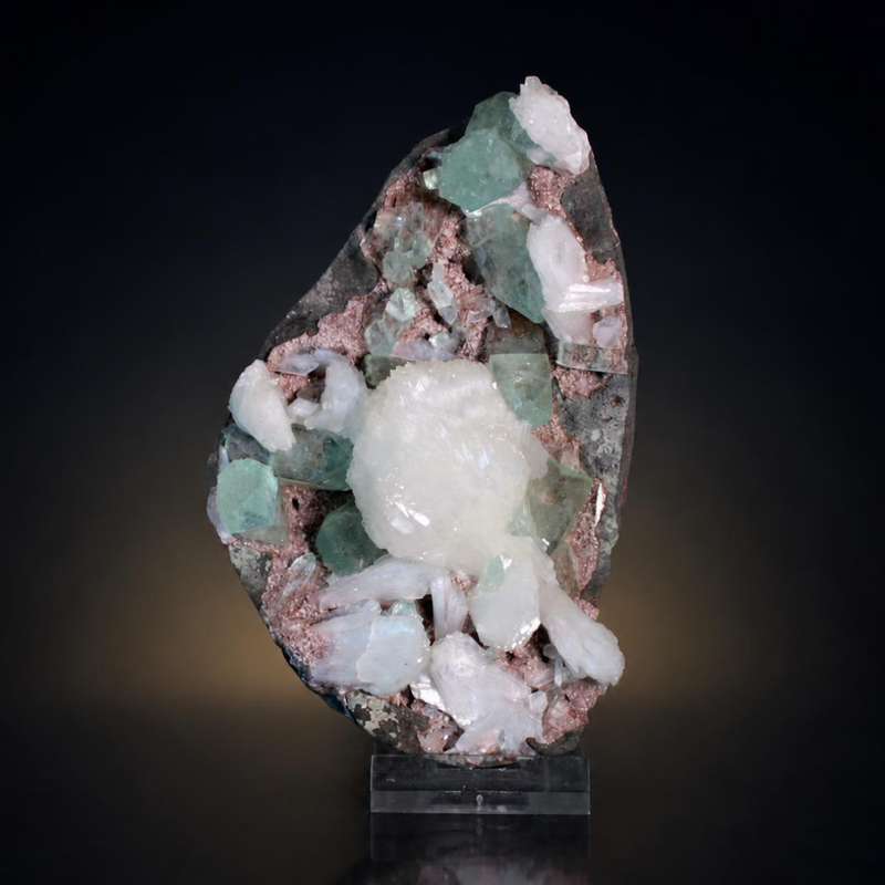 Apophyllite and Heulandite and Stilbite specimen — India, 460 g.