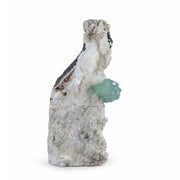 Natural Green Apophyllite with White Stilbite Mineral Specimen 14 × 6 × 5 cm 290 g