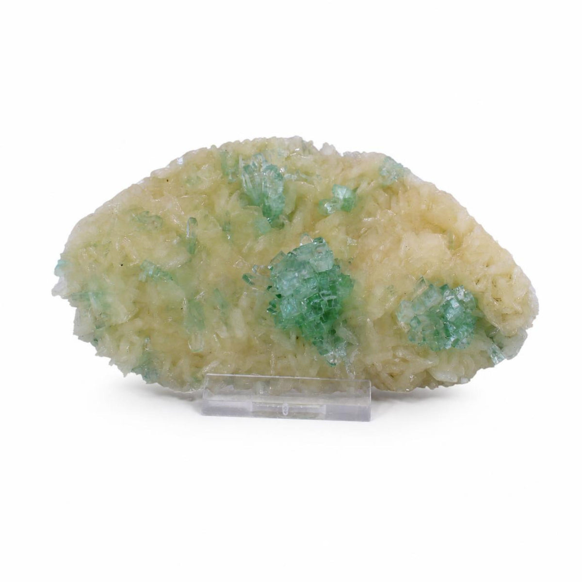 Natural Green Apophyllite with Stilbite Crystal Matrix Mineral Specimen from India 260 gm 13 × 8 × 2 cm |