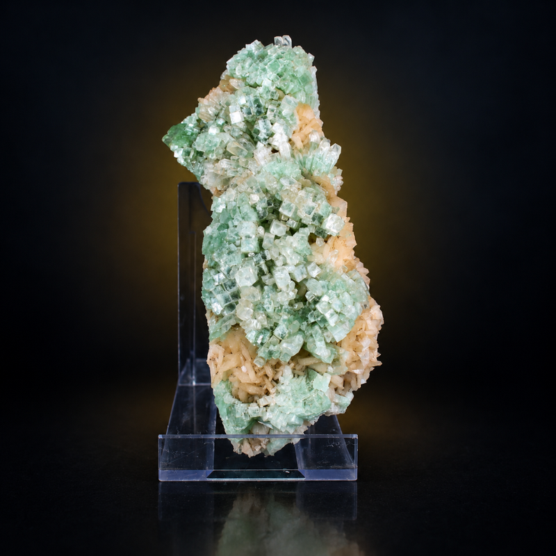 Green Apophyllite with Stilbite – Natural Mineral Specimen
