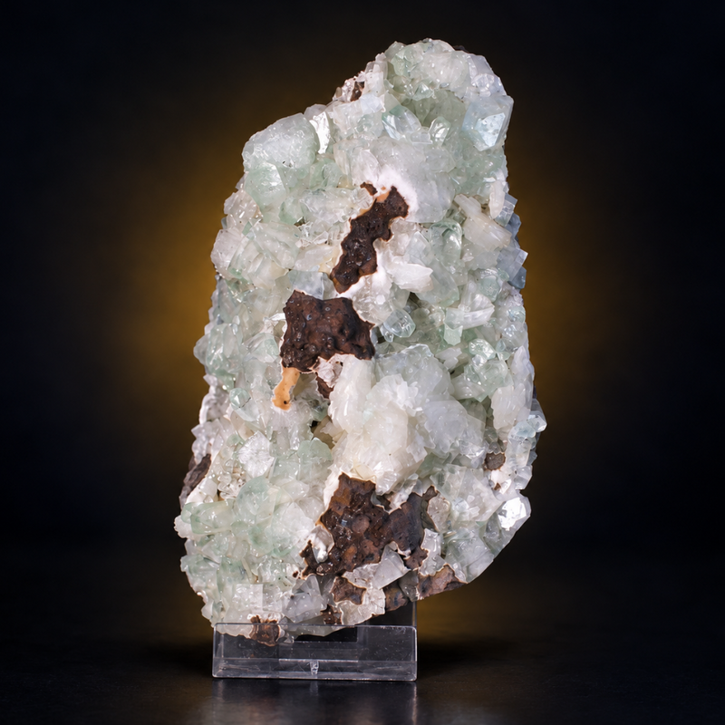 Green Apophyllite Tabular Crystal Group | 470 g | 13 × 7 × 5 cm