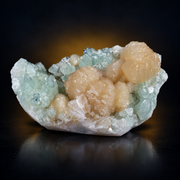 Natural Green Apophyllite with Heulandite Crystal Specimen – India