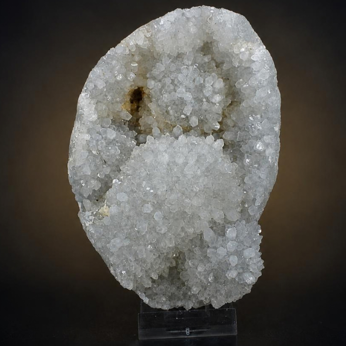 Quartz Drusy Crystal-Lined Cavity — India | 750 g | 14 × 9 × 4 cm