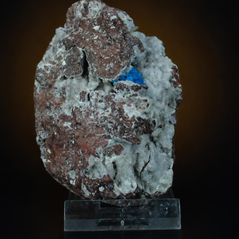 Blue Cavansite Crystal Cluster on Rock Matrix — India | 150 g | 8 × 6 × 3 cm