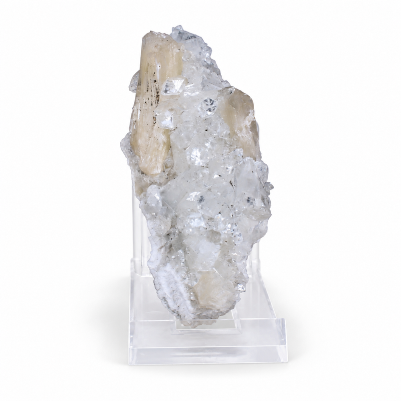 Apophyllite & Stilbite Crystal Cluster Deccan Traps Maharashtra India | 9 × 4 × 2 cm | 80 g