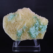 Natural Green Apophyllite with Stilbite Crystal Matrix Mineral Specimen from India 290 gm 13 × 9 × 3 cm