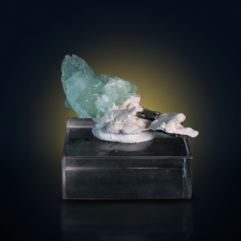 Natural Green Apophyllite Crystal Matrix – Mineral Specimen from India