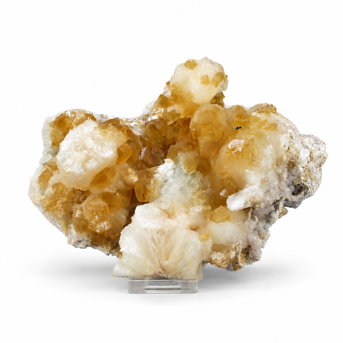Natural Honey Calcite on Heulandite – 840 g