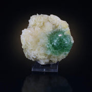 Natural Green Apophyllite with Stilbite Crystal Matrix Mineral Specimen from India 330 gm 10 × 9 × 3 cm