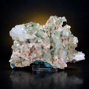 Natural Green Apophyllite with Heulandite Crystal Specimen – India