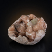 Natural Peach Stilbite with Green Apophyllite on Matrix