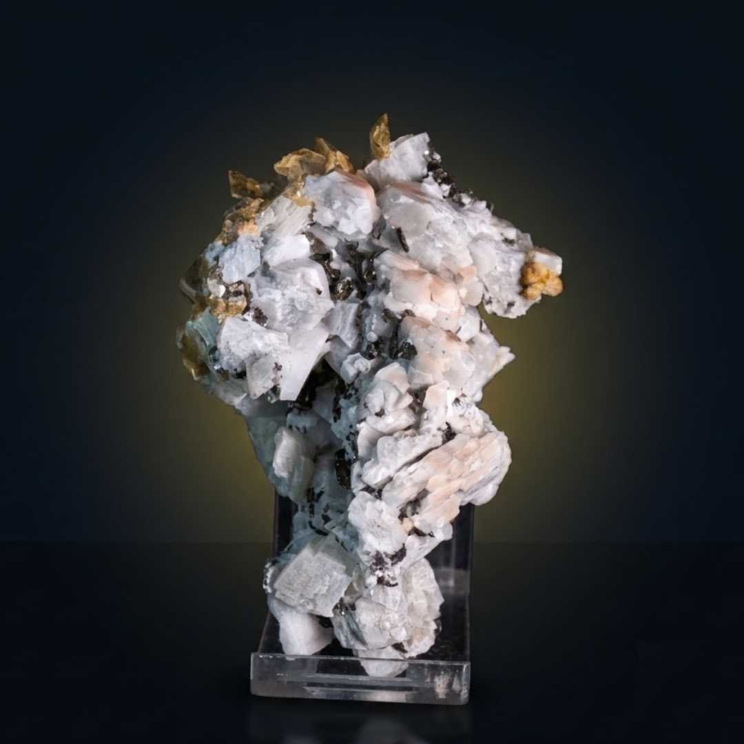 Apatite and Pyrite and Tourmaline specimen — India, 200 g.