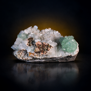 Natural Green Apophyllite, Stilbite with Heulandite Crystal Specimen – India