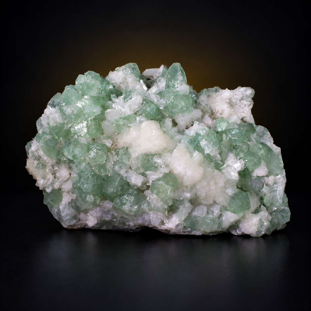Natural Apophyllite Green Crystal Heulandite Matrix Mineral Specimen