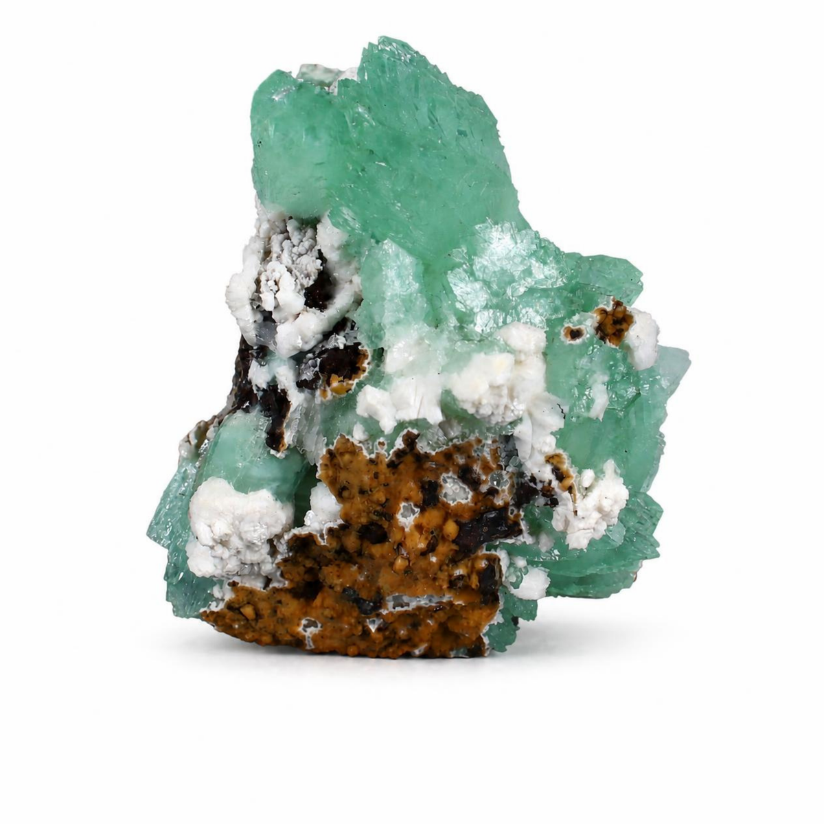 Green Apophyllite on Stilbite Collectible Indian Mineral Specimen 200g