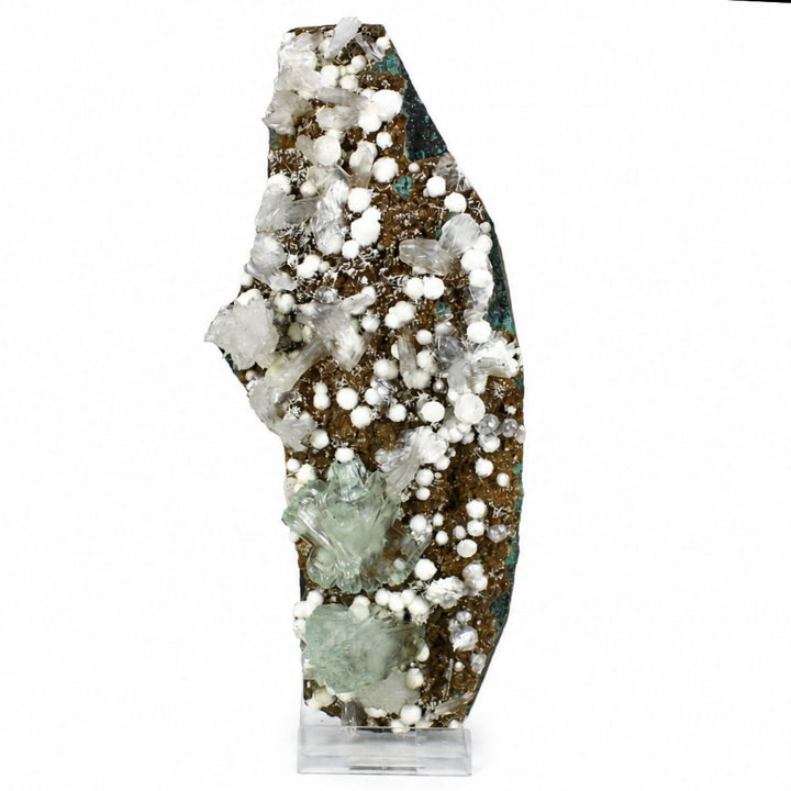 Apophyllite Crystal-Coated Rock Matrix with Mordenite | 280 g | 18 × 7 × 3 cm