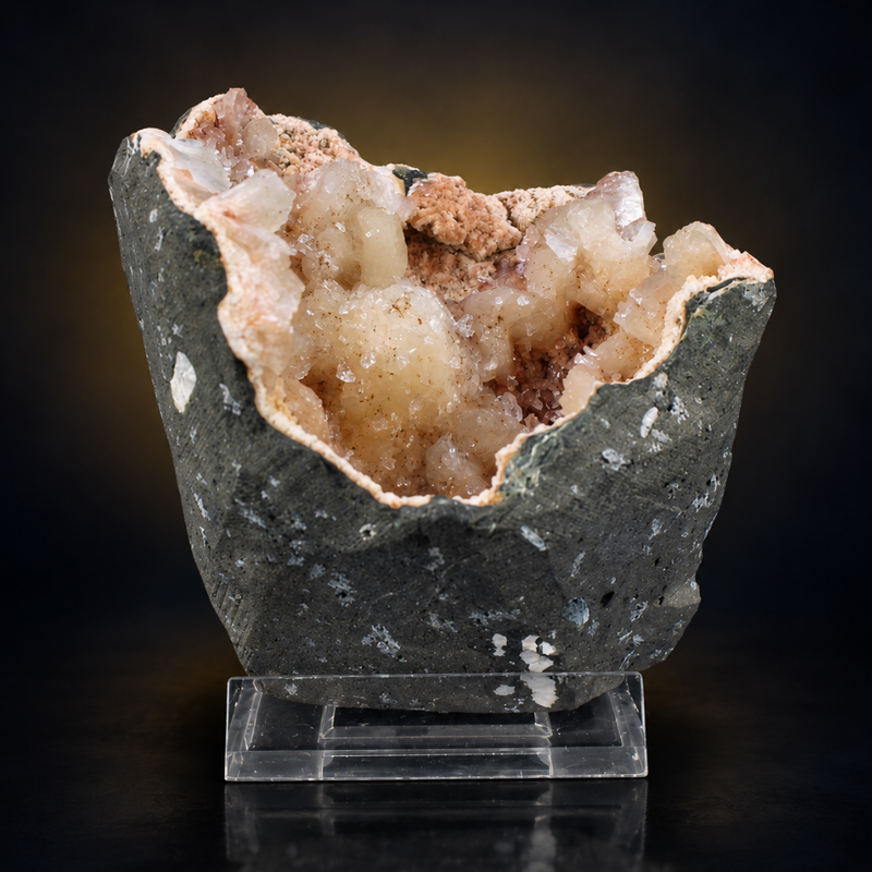 Heulandite Crystal-Lined Cavity with Stilbite | 530 g | 11 × 9 × 4 cm