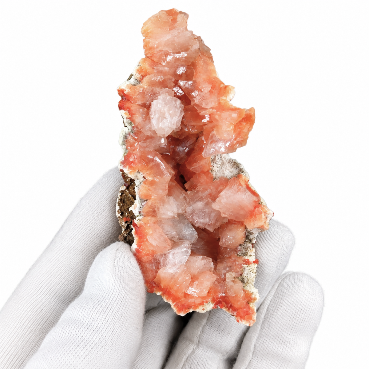 Natural Orange Stilbite Crystal Cluster on Matrix – 90 g